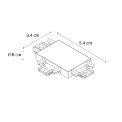 T-Stück Schienenstrahler schwarz 1-phasig - Magnetic