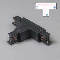 T-Verbinder für 3-Phasen Schiene schwarz links unten - 3-phasig