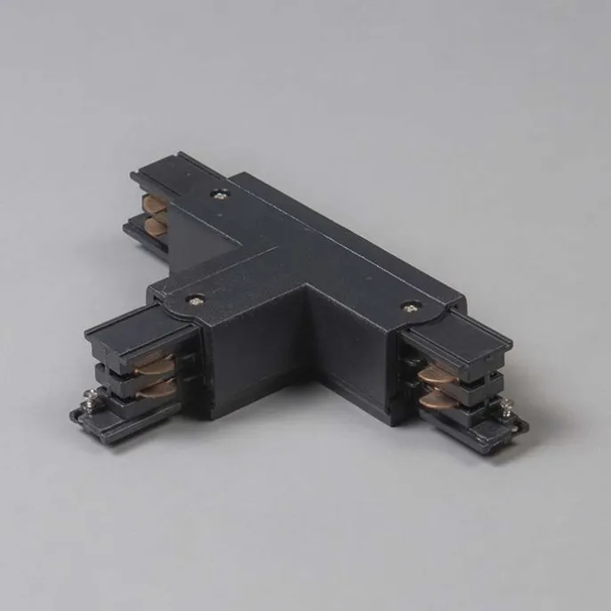 T-Verbinder für 3-Phasen Schiene schwarz oben links - 3-phasig