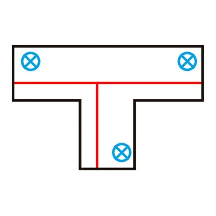 T-Verbinder für 3-Phasen Schiene schwarz oben links - 3-phasig