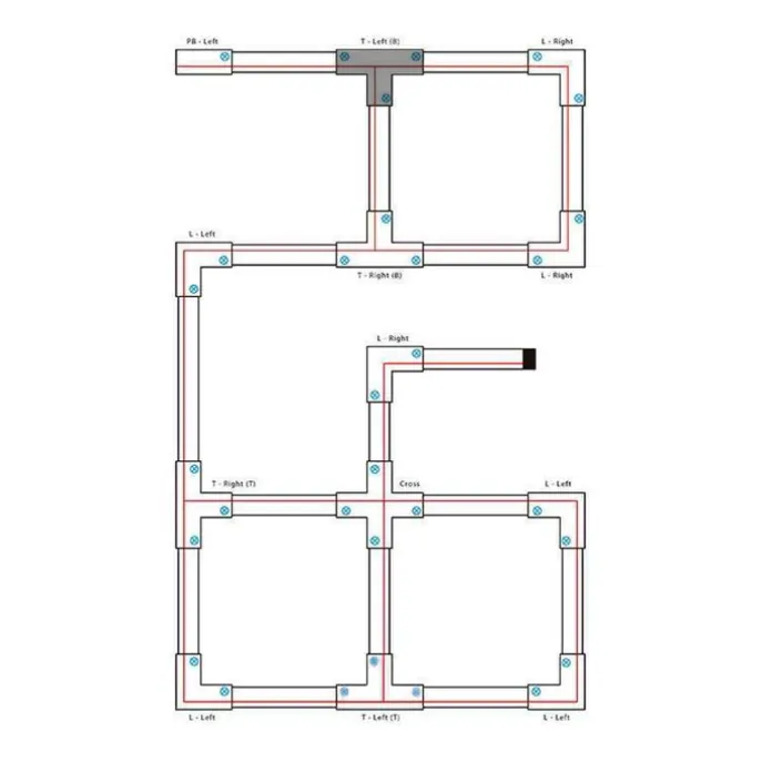 T-Verbinder für 3-Phasen Schiene schwarz oben links - 3-phasig