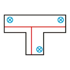 T-Verbinder für 3-Phasen-Schiene Links B Weiß