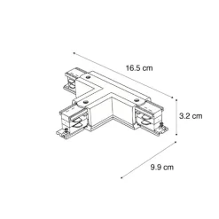 T-Verbinder für 3-Phasen-Schiene Links B Weiß