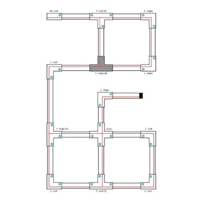 T-Verbinder für 3-Phasen-Schiene rechts T Weiß
