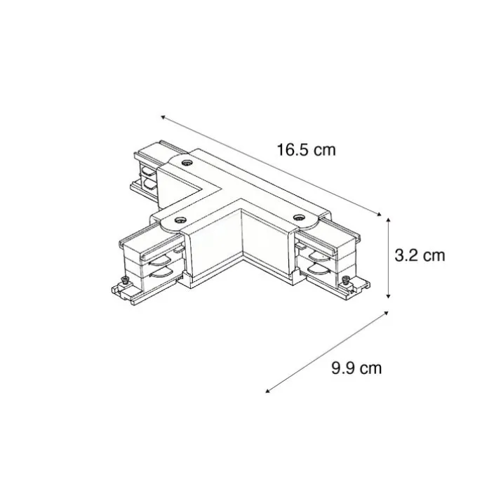 T-Verbinder für 3-Phasen-Schiene rechts T Weiß