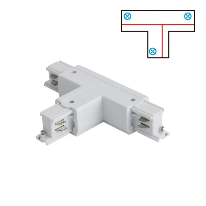 T-Verbinder für 3-Phasen-Schiene Rechts B Weiß