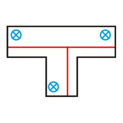 T-Verbinder für 3-Phasen-Schiene Rechts B Weiß