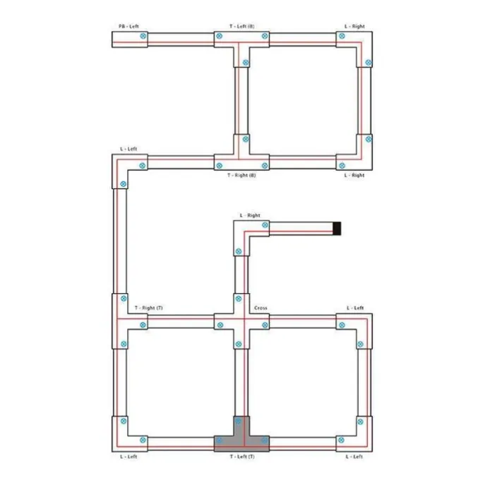 T-Verbinder für 3-Phasen-Schiene Rechts B Weiß