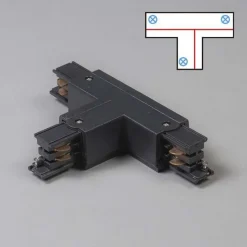 T-Verbinder für 3-Phasenschiene schwarz rechts oben - 3-phasig