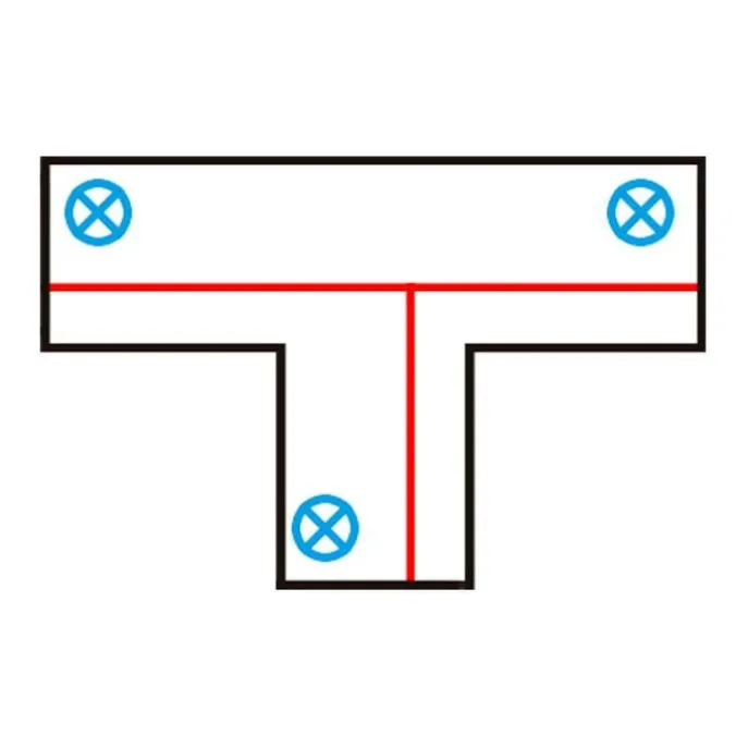 T-Verbinder für 3-Phasenschiene schwarz rechts oben - 3-phasig