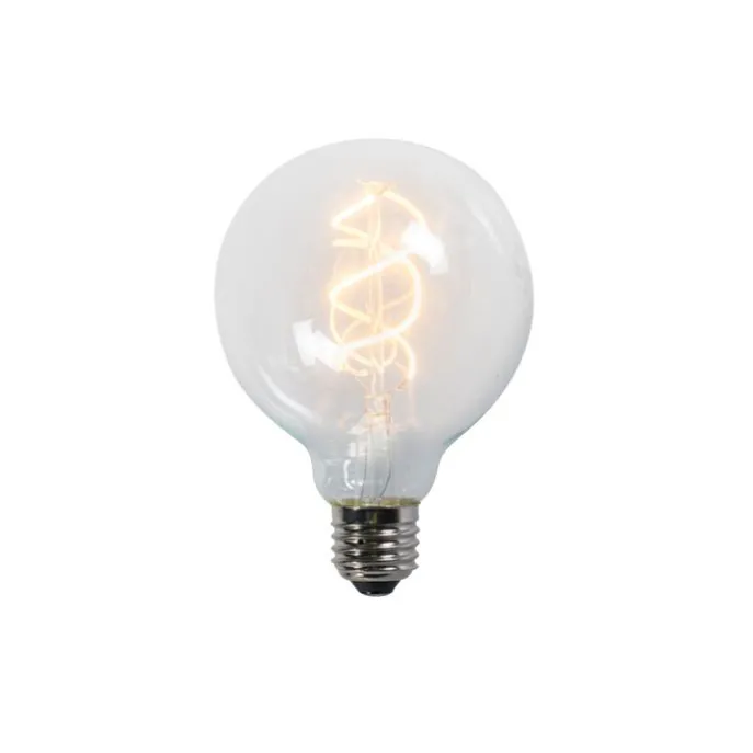 Twisted Filament LED-Lampe G95 5W 2200K klar