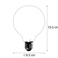 Twisted Filament LED-Lampe G95 5W 2200K klar