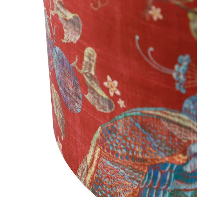 Velour Lampenschirm Pfau Design 40/40/40 Gold innen