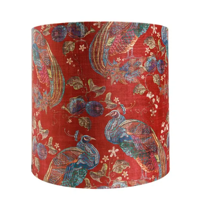 Velour Lampenschirm Pfau Design 40/40/40 Gold innen