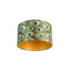 Velour Lampenschirm Pfau Design 35/35/20 mit goldenem Interieur