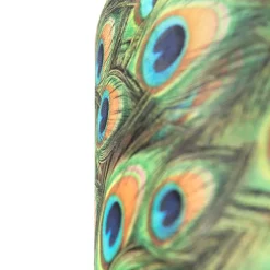 Velour Lampenschirm Pfau Design 35/35/20 mit goldenem Interieur