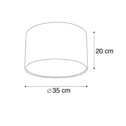 Velour Lampenschirm Pfau Design 35/35/20 mit goldenem Interieur