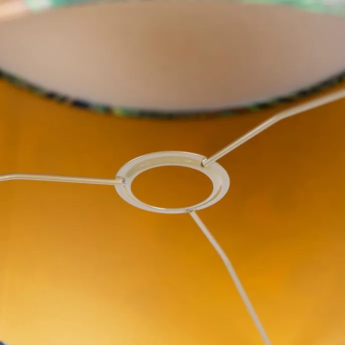 Velour Lampenschirm Pfau Design 35/35/20 mit goldenem Interieur