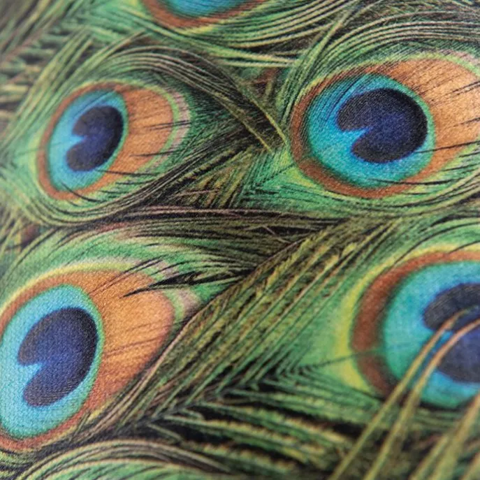 Velour Lampenschirm Pfau Design 35/35/20 mit goldenem Interieur