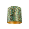 Velour Lampenschirm Pfau Design 40/40/40 mit goldenem Interieur