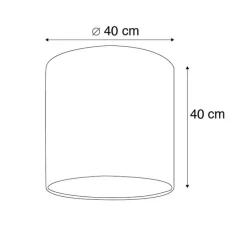 Velour Lampenschirm Pfau Design 40/40/40 mit goldenem Interieur