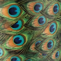 Velour Lampenschirm Pfau Design 40/40/40 mit goldenem Interieur