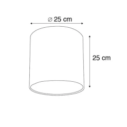 Velours Lampenschirm gelb 25/25/25 mit goldener Innenseite