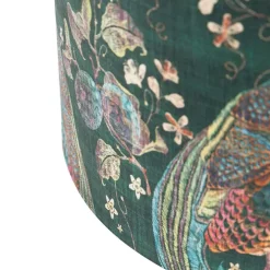 Velours-Lampenschirm pfauengrün 50/50/25 innen golden