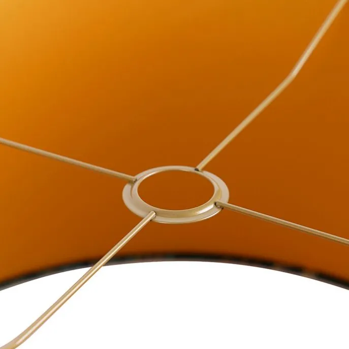 Velours-Lampenschirm pfauengrün 50/50/25 innen golden