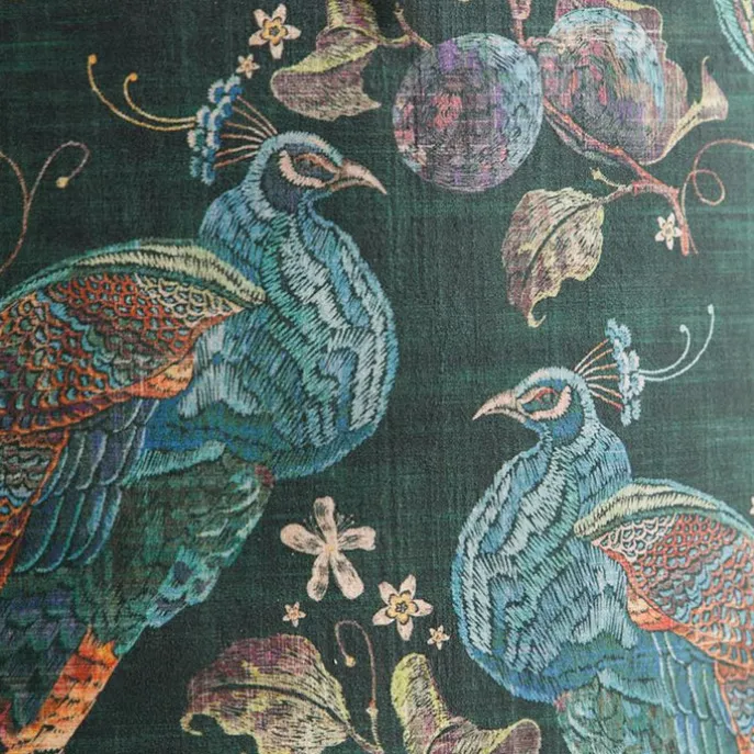 Velours-Lampenschirm pfauengrün 50/50/25 innen golden