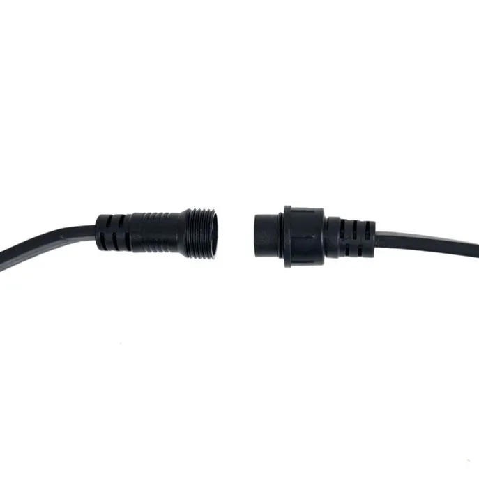 Verbindbare schwarze Lichterkette mit Stecker 10m 20-Lichter IP44 - Lubber