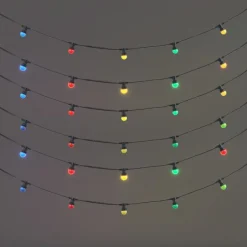 Verbindbare schwarze Lichterkette mit Stecker 18m inkl. E27 30-Lichter IP44 - Lubber