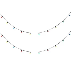 Verbindbare schwarze Lichterkette mit Stecker 10m inkl. E27 20-Lichter IP44 - Lubber