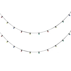 Verbindbare schwarze Lichterkette mit Stecker 10m inkl. E27 20-Lichter IP44 - Lubber