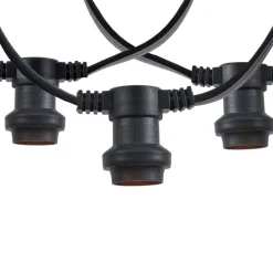 Verbindbare schwarze Lichterkette mit Stecker 6m 10-Lichter IP54 - Lubber