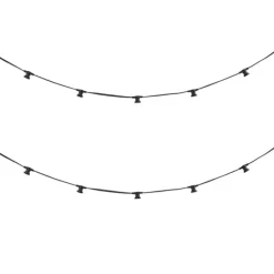 Verbindbare schwarze Lichterkette mit Stecker 6m 10-Lichter IP54 - Lubber