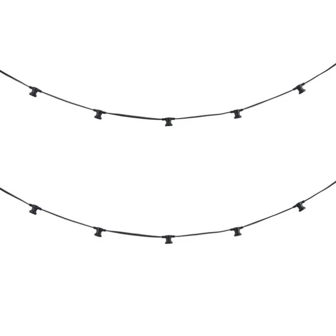 Verbindbare schwarze Lichterkette mit Stecker 6m 10-Lichter IP54 - Lubber