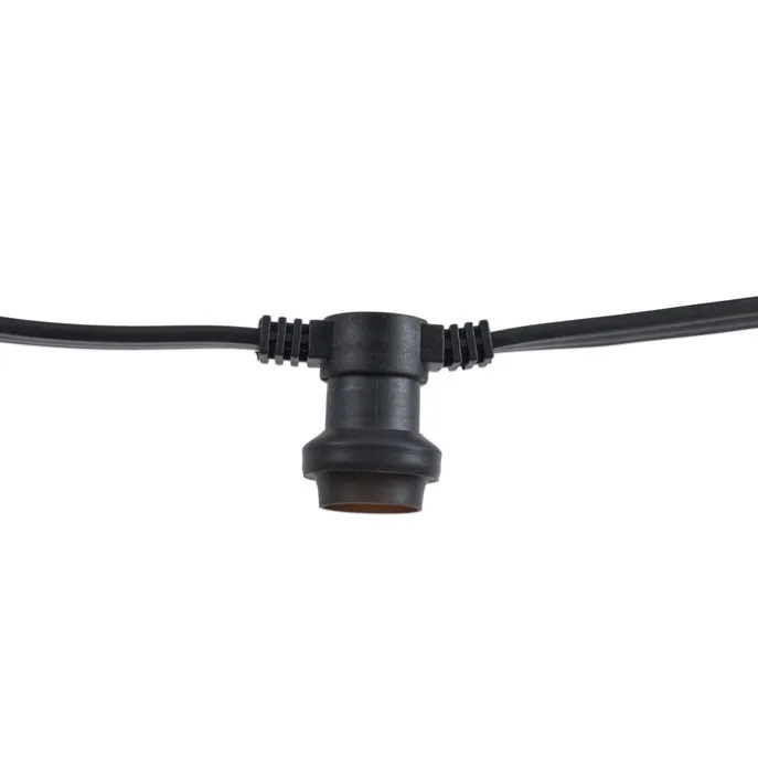 Verbindbare schwarze Lichterkette mit Stecker 6m 10-Lichter IP54 - Lubber