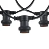 Verbindbare schwarze Lichterkette mit Stecker 14m 30-Lichter IP44 - Lubber