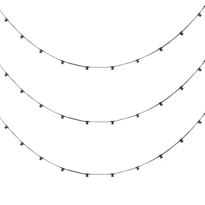 Verbindbare schwarze Lichterkette mit Stecker 14m 30-Lichter IP44 - Lubber