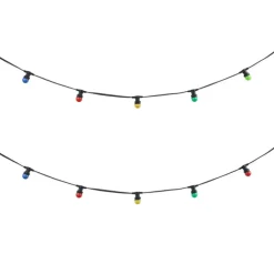 Verbindbare schwarze Lichterkette mit Stecker 6m inkl. E27 Multicolor 10-Lichter IP54 - Lubber