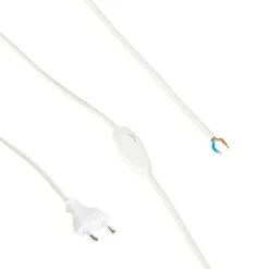 Verbindungskabel 80-120cm mit Schalter und Stecker weiß