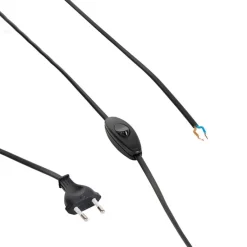 Verbindungskabel 80-120cm mit Schalter und Stecker schwarz