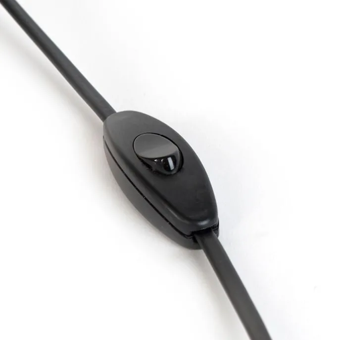 Verbindungskabel 80-120cm mit Schalter und Stecker schwarz