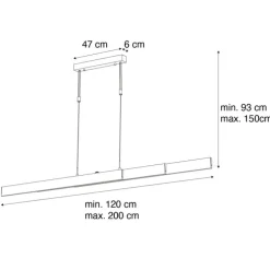 Verstellbare Pendelleuchte Schwarz inkl. dimmbarer LED - Lamba