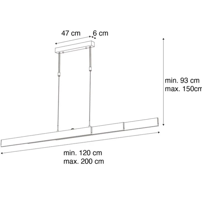 Verstellbare Pendelleuchte Schwarz inkl. dimmbarer LED - Lamba
