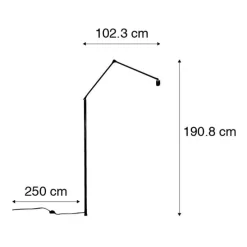 Verstellbarer Arm schwarz ohne Fuß für Stehleuchte - Editor