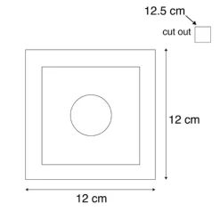 Vertiefter Fleck weiß 12 cm quadratisch - Zigeunerstuck