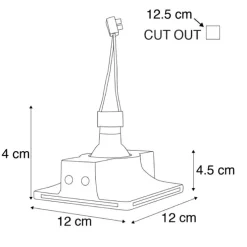 Vertiefter Fleck weiß 12 cm quadratisch - Zigeunerstuck