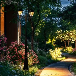 Vintage Außenlaterne Antikgold 240 cm 2-flammig - Antigua